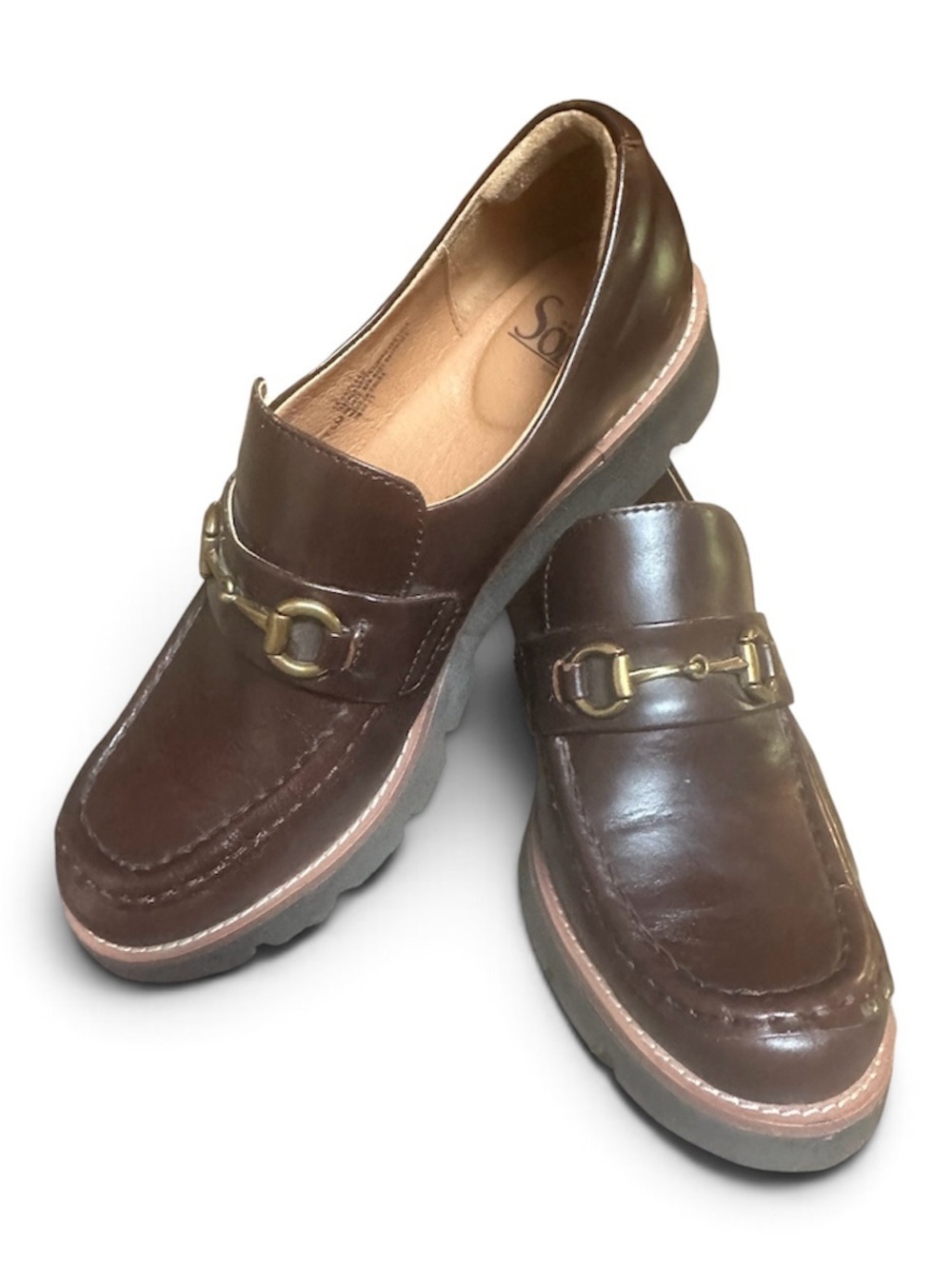 Sofft Brown Leather Women's Bit Loafers